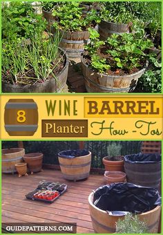 an image of wine barrel planter how tos