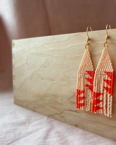 PalmandLuna - Etsy UK Moth Beaded Earrings, Halloween Floral, Bead Crochet Patterns, Seed Bead Patterns, Eye Earrings, Beaded Earrings Patterns, Beaded Fringe, Beaded Hoops, Lovely Earrings