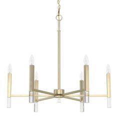 Illuminate your home with the Sunjai Chandelier by Hunter Fans. Crafted in the quintessential, minimalist candelabra style of other fixtures in the Sunjai Line, this chandelier brings a regal aesthetic to your kitchen or family room. A collection of metallic arms is displayed in a carousel-like fashion overhead. This fixture attaches to the ceiling via a chain secured to a disc-shaped canopy. This chandelier is available in multiple lighting options so that you can choose the piece that most sui Hunter Fans, Led Bathroom Lights, Vintage Edison Bulbs, Hunter Fan, Lighting Chandeliers, Candle Style Chandelier, Candle Chandelier, Mini Chandelier, Gold Chandelier