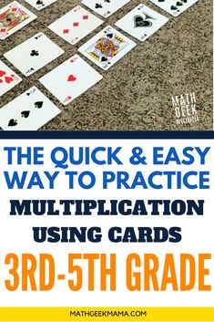 the quick and easy way to practice multi - application using cards 3rd - 5th grade