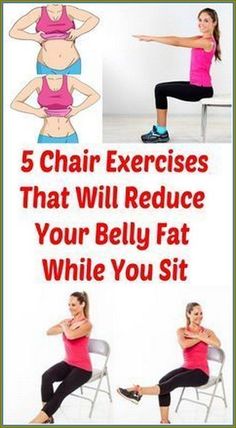 5 Chair Exercises That Will Reduce Your Belly Fat While You Sit Chair Pilates, Chair Exercise, Office Exercise