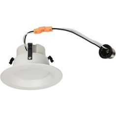 a white downlight with an orange cord attached to it