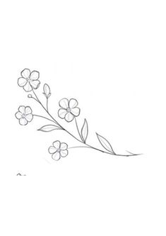 a drawing of some flowers on a white background