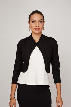 Buy Mila Work Jacket in Black. Professional women's workwear. Elevate your stylish work from home wardrobe. Designed and made in New York City. Women's Blazer