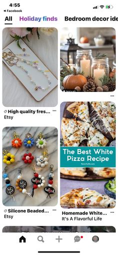 White Pizza Recipes, White Pizza, Chain Bracelets, Silicone Beads, Pizza Recipes, Chain Bracelet, Cell Phone, Bedroom Decor, Good Things