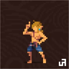 an old school pixel art style image of a man