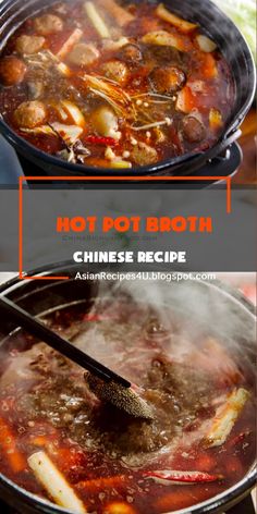 hot pot broth recipe with chinese food in it