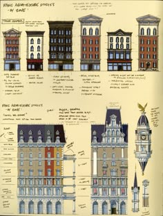 architectural drawings of historic buildings from the 1800's