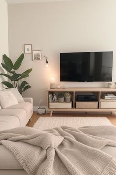 the living room is clean and ready to be used as a home theater or entertainment center