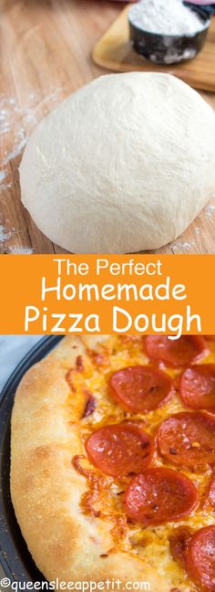 the homemade pizza dough has pepperoni on it