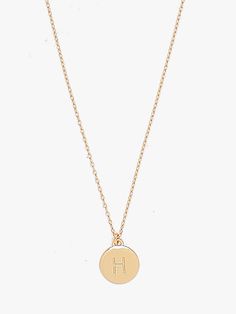 our initial mini pendants were made to capture a piece of you. choose the letter of your first name, that of someone close to you, or both. | Kate Spade H Mini Pendant Everyday Tiny Initial Pendant Charm Necklace, Tiny Initial Pendant Charm Necklace For Gifts, Tiny Gold Initial Pendant Jewelry, Kate Spade Pendant Jewelry Gift, Kate Spade Gold Pendant Necklace, A Initial, Mini Pendants, First Name, Pendant Gold