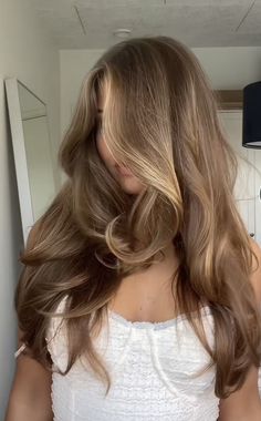 Victoria Secret Brown Hair, Brooke Bush Hair, Toffee Blonde Hair Caramel, Vintage Brunette Hair, Light Brown Hair Blowout, Audrey Lillian Hair, Natural Sunkissed Highlights, Butterscotch Hair Color Caramel, Long Brown Hair Color Ideas