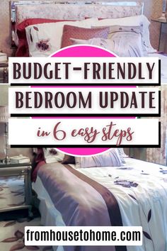 budget-friendly bedroom update in 6 easy steps Bedroom Inspirations Low Budget, Cheap Ways To Elevate Your Home, Make Small Bedroom Look Larger, Making A Small Bedroom Look Larger, Budget-friendly Bedroom Ideas, Cheap Bedroom Makeover, Small Room Diy, Bedroom Decorating Tips