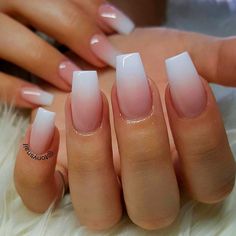 French Fade Nails, French Pedicure, Gel Pedicure, Bracelets Easy, French Tip Nail Designs, Dip Nails, Ombre Acrylic Nails, Easy Nails