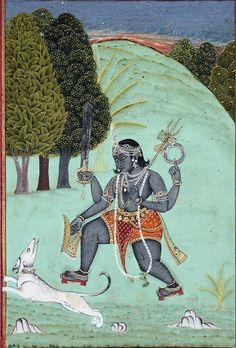 Shiva Bhikshatana doing penance as a wandering mendicant. Creation Date: ca. 1760 Edwin Binney 3rd Collection, The San Diego Museum of Art Bhairav Baba, Opaque Watercolor, Indian Painting, Ancient India, Lord Shiva Painting, God Pictures