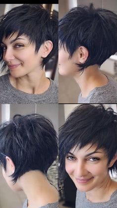 Piecy Bangs Short Hair, Short Hairstyle Women 30s Thick Hair, Short Haircut With Long Bangs, Textured Pixie Bob, Messy Layers Short Hair, Short Emo Haircuts For Women, Wolf Cuts Short, Short Styles For Fine Hair, Short Haircuts Back View