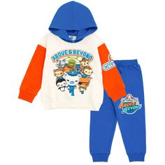 Calling all Octonauts! Journey outside the Octopod and explore the ocean and beyond in this cool Octonauts Hoodie & Pants. Join Captain Barnacles, Kwazii, Peso, Professor Inkling, Shellington, Tweak, Dashi, and Tunip as they rescue and protect animals in need. Your kid is ready for an awesome Octonauts adventure in this cute, comfy and stylish long sleeve graphic hooded sweatshirt and pants! Captain Barnacles, Jogger Pants Outfit, Boy Activewear, Hoodie Pants, Cozy Winter Outfits, Boys Fleece, Soft Clothes, Kids Clothes Boys, Sweatshirt Set