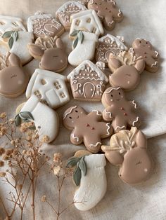 some cookies are laying out on a table