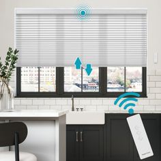 an image of a kitchen with wifi connected to the window