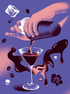 Cocktail Illustration, 캐릭터 드로잉, Wave Art, Art Sculptures, Illustrations And Posters, Editorial Illustration, Visual Communication, Graphic Design Posters, Graphic Design Inspiration