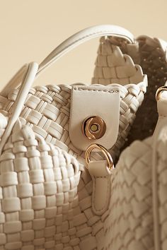 The By Anthropologie Hollace Tote is crafted in a woven design. This tote features top handles and is made from polyurethane. Raffia Bag, Pack Your Bags, Metallic Bag, Woven Design, Mens Gloves, Fur Boots, Hold Me, Quilted Bag, Party Dresses For Women