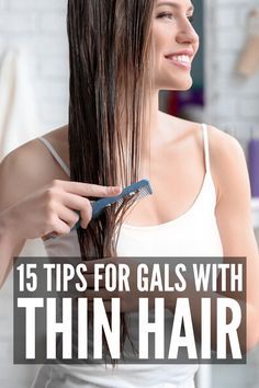 Make Hair Look Thicker, Fine Hair Tips, Long Fine Hair, Get Thicker Hair, Peinados Recogidos, Make Hair, Hair Thickening, Bracelets Diy