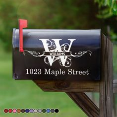 a mailbox with the name william and maple street on it's front side