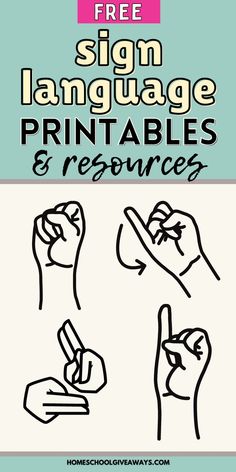 the sign language printables and resources for homeschool giveaways com