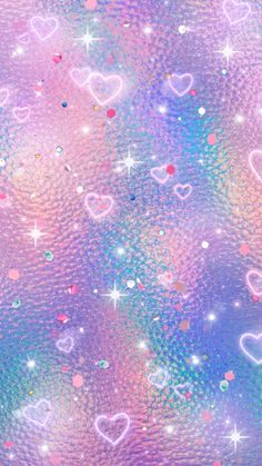 an abstract background with hearts, stars and sparkles in pastel colors stock photo