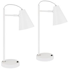 two white lamps are shown side by side