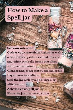 How to Make a spell jar witchy craft ideas and instructions Diy Spell Kit, Diy Witchy Gifts, Witchy Craft Ideas, Diy Witchy Crafts, Witch Crafts Diy, Witchy Crafts To Sell, Diy Witchy Decor, Witchy Crafts Diy, Wicca Diy