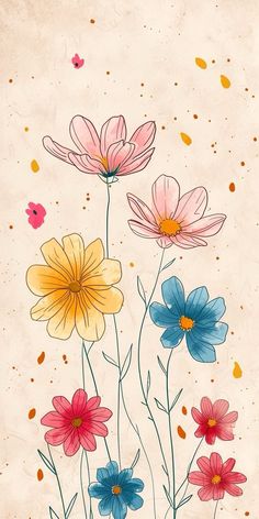 an image of colorful flowers on a beige background