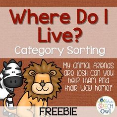 an animal themed poster with the words where do i live? and a cartoon lion