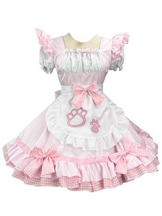 Women's Cat Cute Lolita Outfit Maid Dress
Size Chat：

What you’ll get:
Dress*1,Apron* 1,Headwear*1,Bow*3,Collar*1

Get ready to look cute and stylish with our Women’s Cat Cute Lolita Outfit Maid Dress! Made of high-quality polyester material, this dress is perfect for any season - Spring, Summer, Autumn, or Winter. The dress comes in two colors - Black and Pink. The dress features a cute cat design that will make you stand out from the crowd. The dress is perfect for any occasion - whether it’s Lolita Outfit, Cute Cat Design, Lolita Outfits, A Cute Cat, Cat Cute, Maid Dress, Winter Colors, Black And Pink, Cute Dress