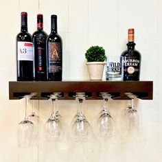 wine glass rack Floating Shelf Living Room, White Floating Shelf, Living Room Shelving, Wine Glass Shelf, Floating Shelves Living Room, Oak Floating Shelves, White Floating Shelves, Wine Shelves, Wine Bottle Rack