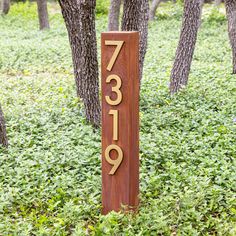 Walnut Creek XL Address Post Yard Sign - Mod Mettle Address Sign Posts Wooden, Large Address Sign For Yard, Metal House Number Yard Sign, Metal Address Signs Outdoor Hanging, Address Signs For Yard, Address Post, Spring Font, Address Marker, Long Driveways