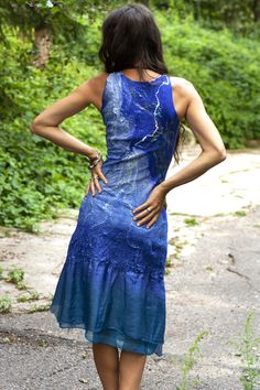 Blue Bohemian Fitted Midi Dress, Blue Bohemian Fitted Dress, Blue Fitted Bohemian Dress, Blue Fitted Sleeveless Silk Dress, Bohemian Blue Silk Dresses, Blue Sleeveless Silk Dress, Blue Sleeveless Silk Dress For Summer, Blue Sleeveless Silk Summer Dress, Blue Sleeveless Silk Dress For Spring