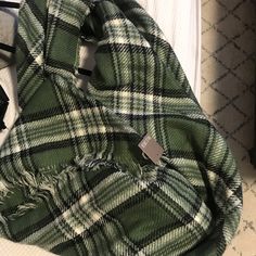 So Cute Never Worn With Tags Scarf Green Plaid Scarf, Checkered Scarf, Green Scarf, Green Plaid, Plaid Scarf, Green, Women Shopping, Color