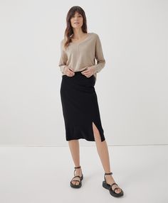 Fall Asymmetrical Lined Pencil Skirt, Versatile Midi Skirt For Day Out, Chic Relaxed Pencil Skirt For Fall, Chic Lined Pencil Skirt For Fall, Chic Fall Midi Pencil Skirt, Elegant Fall Pencil Skirt For Day Out, Chic Pencil Skirt For Fall Day Out, Chic Pencil Skirt For Day Out, Chic Fall Pencil Skirt For Day Out