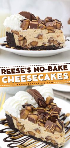 reese's no - bake cheesecake with chocolate and marshmallows