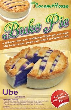 an advertisement for a blueberry pie is shown