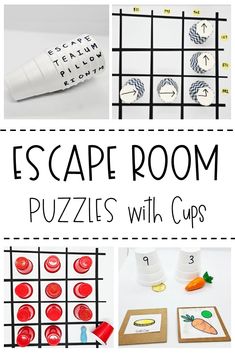 the escape room puzzles with cups are fun for kids and adults to play together