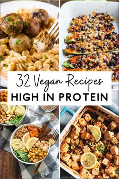 Yes, you CAN go vegan or vegetarian and still get plenty of protein in your diet! Tons of plant-based foods, from lentils and beans to tempeh and tofu, contain enough protein to hit those daily macros. Here 32 high-protein meatless recipes to try. Protein Vegan Meals, High Protein Vegan Meals, Dinner Gluten Free, High Protein Dinner, High Protein Vegetarian Recipes, Protein Dinner, High Protein Vegan