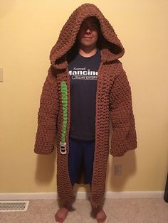 Ravelry: Bulky Jedi/Sith Hooded Robe pattern by Jami Mumaw Hooded Robe Pattern, Sith Lords, Jedi Robe, Jedi Sith, Adult Blanket, Sith Lord, Hooded Robe, Crochet Stars, Hooded Vest