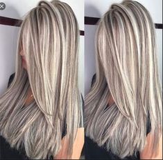 Mullet Hairstyle Women, Silver Blonde, Brown Hair With Blonde Highlights, Blending Gray Hair, Gray Hair Highlights, Hair Done, Blonde Hair Inspiration