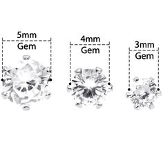 three sizes of diamonds are shown with measurements for each diamond and the size to choose from