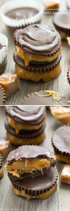 peanut butter and chocolate covered cookies on a table