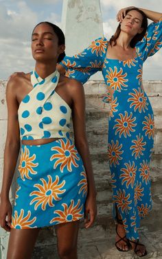 Ss24 Prints, Ss23 Fashion Trends, Ss24 Fashion Trends, Linen Midi Dress, Halter Crop Top, Linen Maxi Dress, Mode Vintage, Mode Inspiration, Spring Summer Outfits