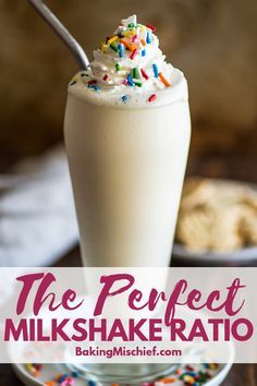 the perfect milkshake ratto is served with sprinkles