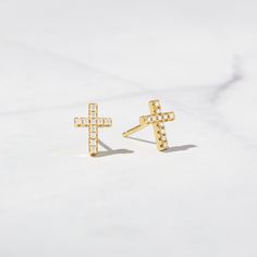 Gold Cross Earrings, Tiny Cross Necklace, Cross Stud Earrings, Huggie Earrings Gold, Diamond Huggie Earrings, Minimalist Earrings Gold, Cross Earrings Studs, Multiple Piercings, Huggie Earring